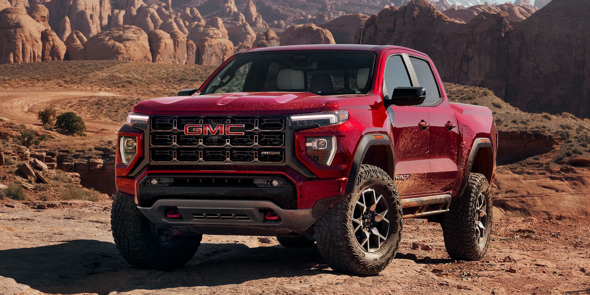 Front Three-Quarters View of the 2026 GMC Canyon AT4X Off-Road Pickup Truck.