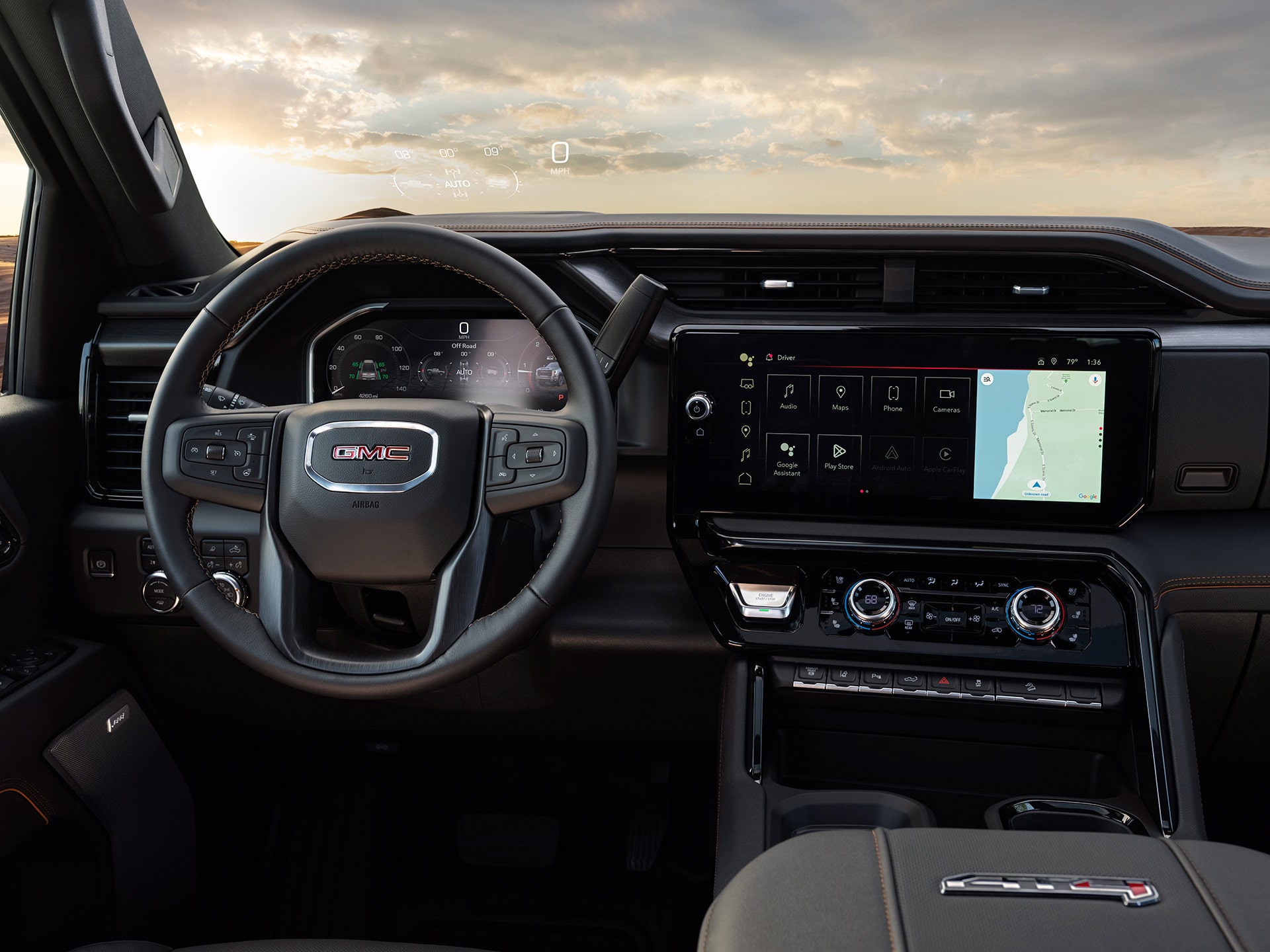Interior Driver's Side View of the 2026 GMC Sierra HD AT4 Heavy Duty Truck.