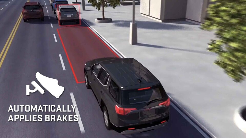 2023 Acadia Automatic Emergency Braking safety feature.