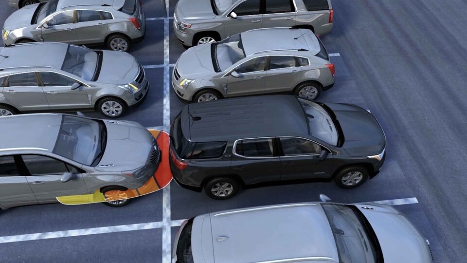 2021 GMC Acadia Rear Park Assist safety feature.