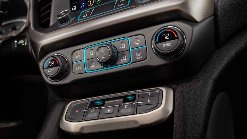 Commandes de climatisation avancées du GMC Acadia 2022.