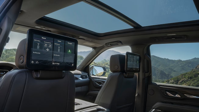 2023 GMC Yukon Denali rear seat media capability.