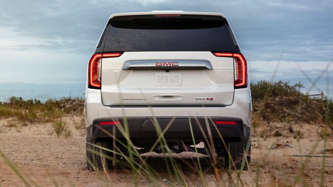 2021 GMC Yukon AT4 rear view.