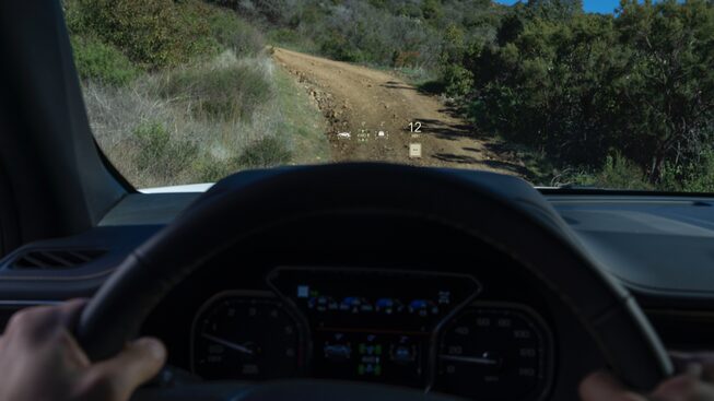 2021 GMC Yukon AT4 HUD heads-up display.
