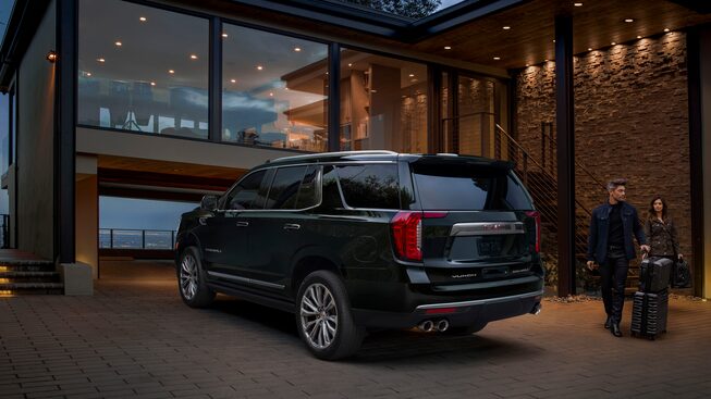 2023 GMC Yukon Denali rear view.