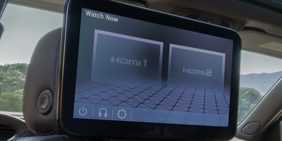 Rear Seat Media screen on the 2024 GMC Yukon SLE and SLT.