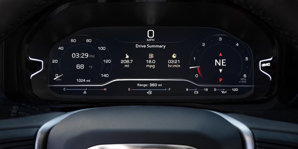 Interior dashboard on the 2024 GMC Yukon SLE/ SLT.