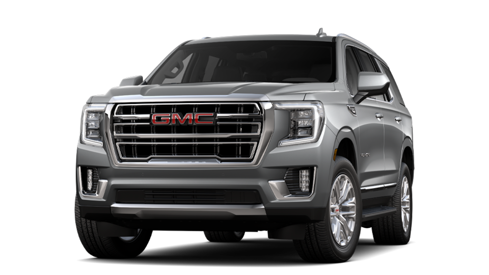 2023 GMC Yukon SLT in Sterling Metallic color.