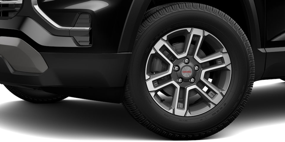 Close up view of the wheels of the 2025 GMC Terrain.