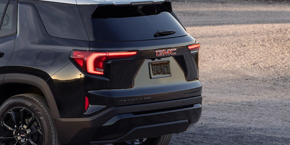 Back-side view of the exterior liftgate of the 2025 GMC Terrain.
