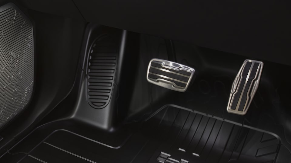 Pedals of the GMC Hummer EV Pickup.