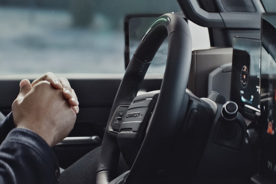 The Available Super Cruise system of the GMC Hummer EV SUV, for a hands-free driving experience.