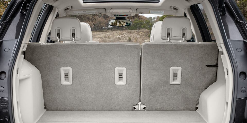 Back seats of the 2024 GMC Terrain raised.
