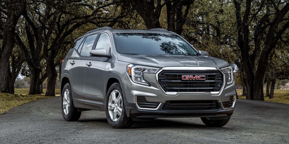 Showcasing the signature LED lighting of the 2024 GMC Terrain.