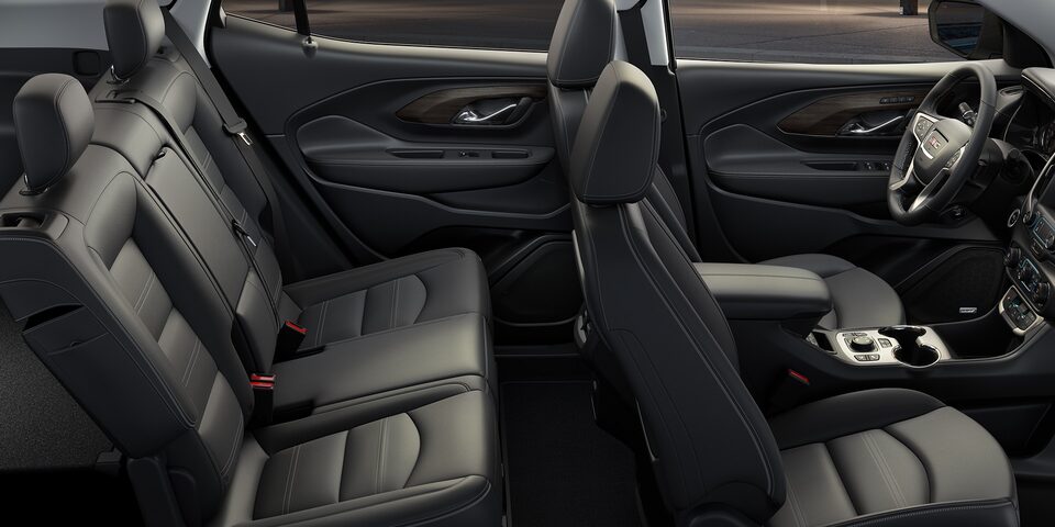 Heated second-row outboard seats of the 2024 GMC Terrain Denali.