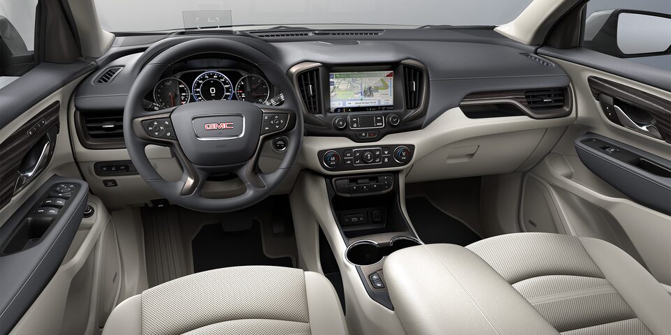 Burnished aluminum accents of the 2024 GMC Terrain Denali.