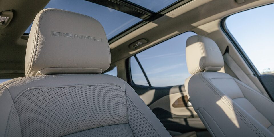 Ventilated front seats of the 2024 GMC Terrain Denali.