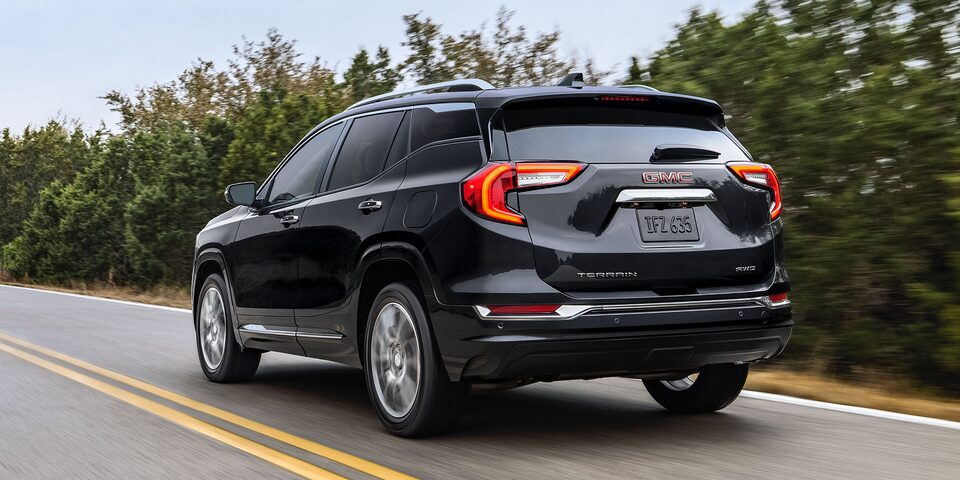 Power-adjustable mirrors of the 2024 GMC Terrain Denali.