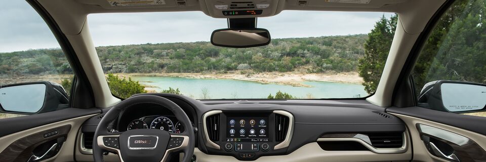 Front-seating view of the 2024 GMC Terrain Denali.