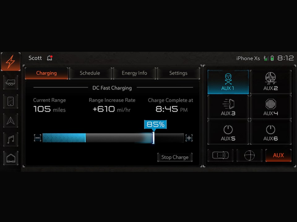 Driving information showing the capability of the GMC Hummer EV.