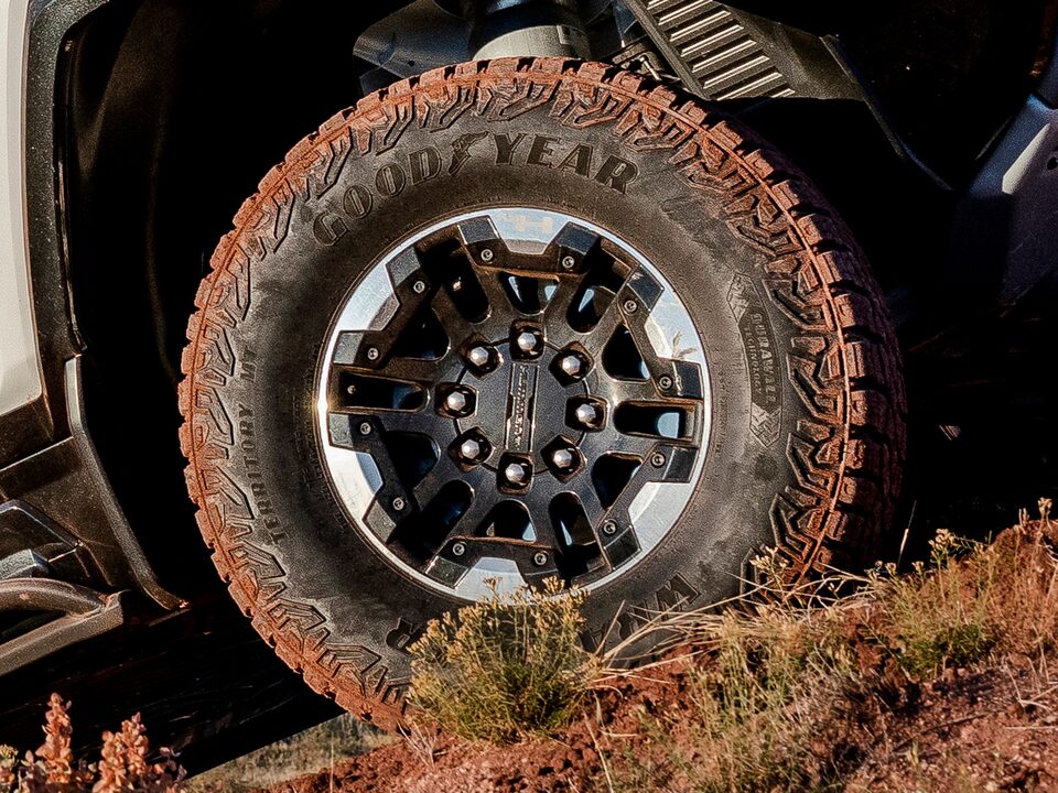 Tires of the Hummer EV.
