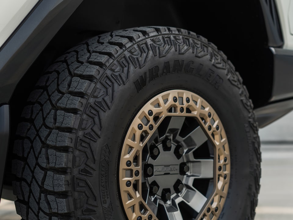Tires of the GMC Hummer EV.