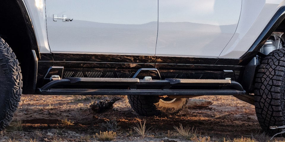 Glissières anti-cailloux du GMC Hummer EV.