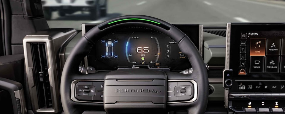 Hummer EV dashboard featuring the Super Cruise Alert System.