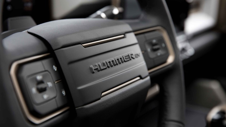 GMC Hummer EV steering wheel.