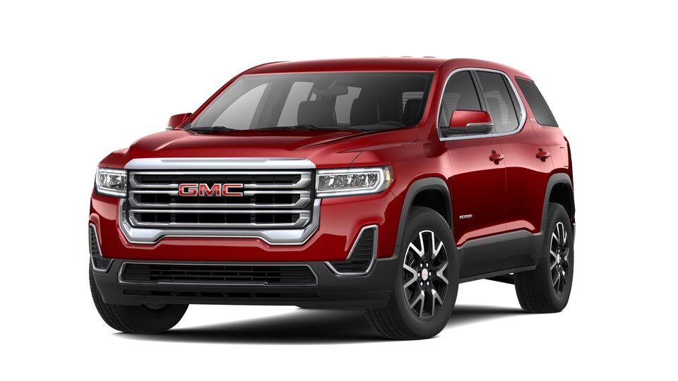 GMC Acadia SLE 2023 en rouge Cayenne.