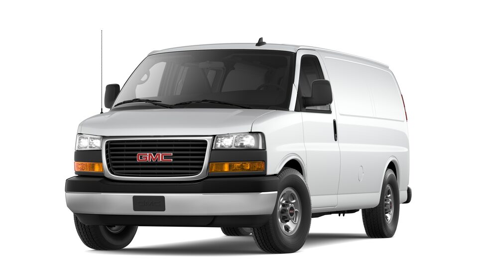 2021 GMC Savana Cargo 2500 in Summit White.