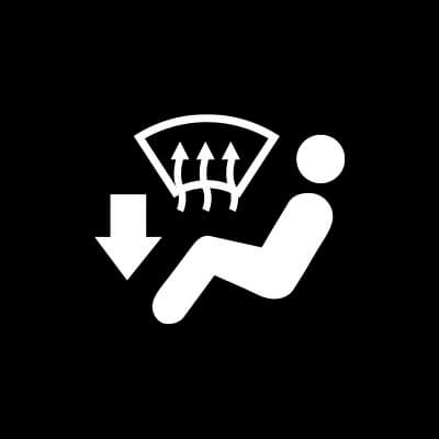 Defrost or defog and lower airflow distribution button.