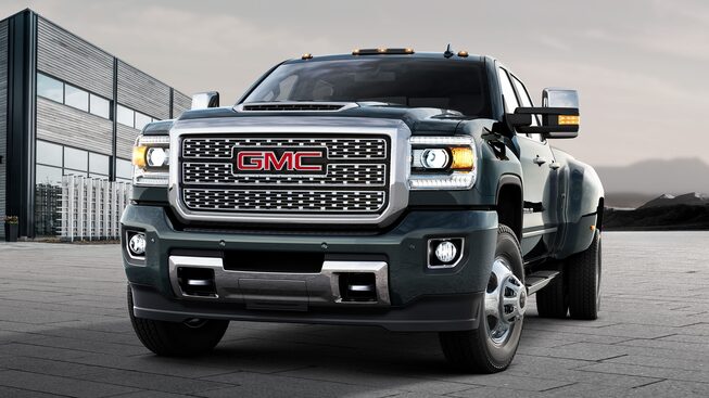 Front exterior view of the 2019 GMC Sierra HD Denali.