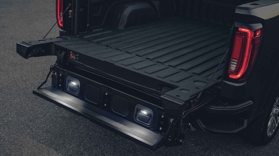 2022 GMC Sierra 1500 Denali opened steel cargo bed.