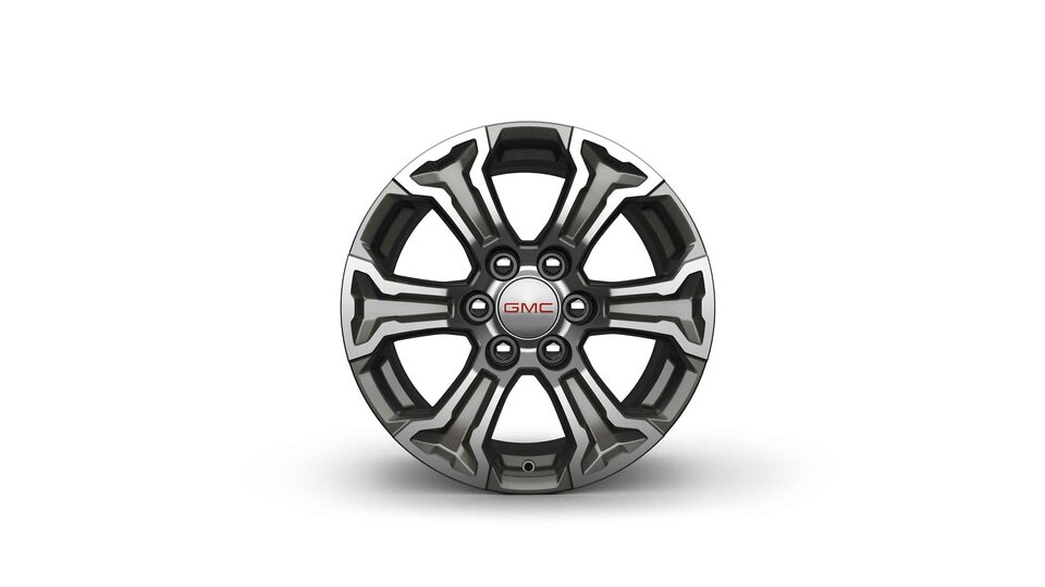 2022 GMC Sierra 1500 18” Machined Aluminum Wheels With Dark Grey Metallic Accents