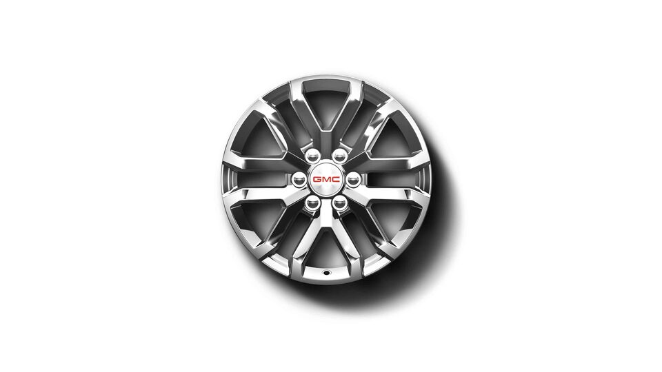 2022 GMC Sierra 1500 20" Polished Aluminum Wheels.