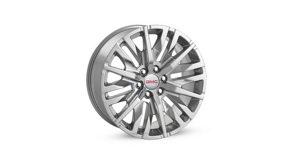 2022 GMC Sierra 1500 22" Multi-Spoke Polished Aluminum Wheels.