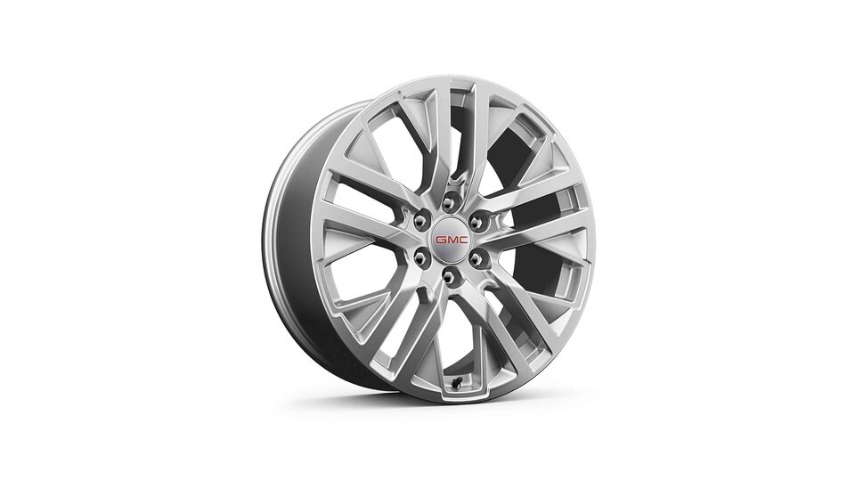 2022 GMC Sierra 1500 22” Multi-Spoke Polished Wheels.