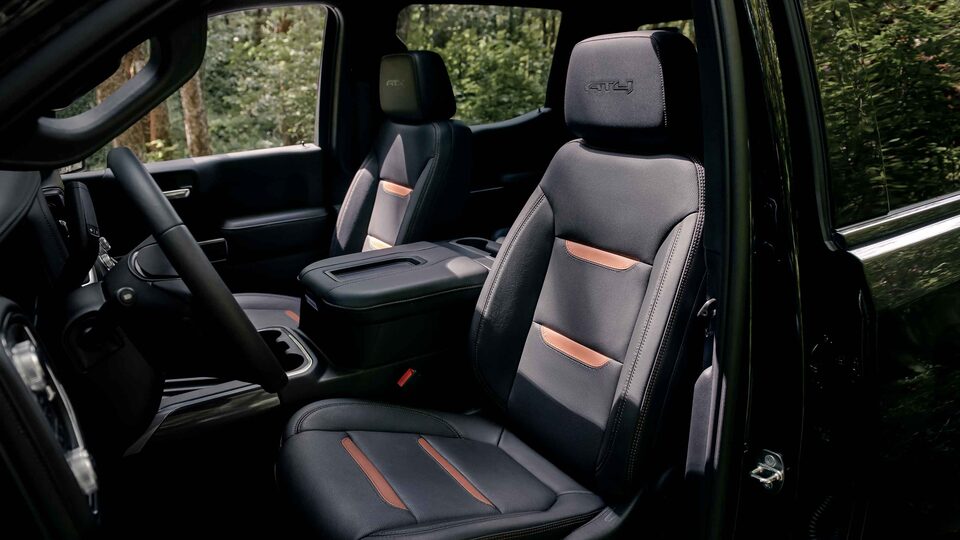 2022 GMC Sierra 1500 AT4 athletic interior seating.