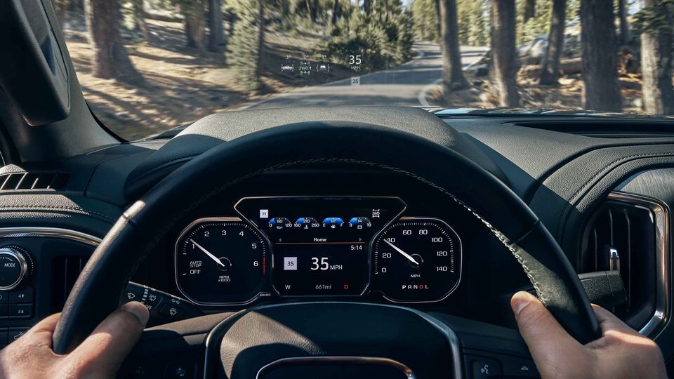 2022 GMC Sierra 1500 Diagonal Head-Up Display.