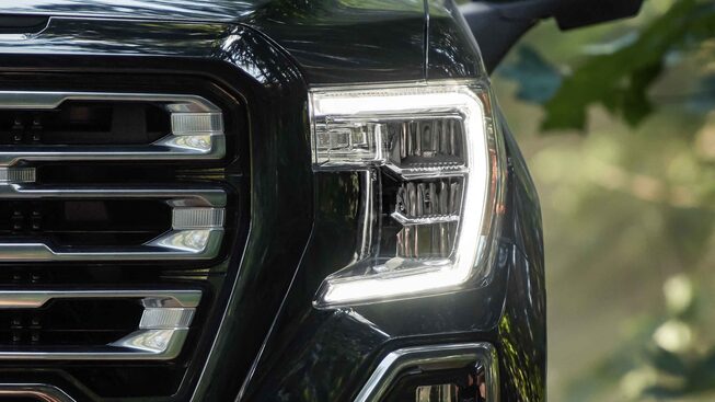 2022 GMC Sierra AT4 headlamps.
