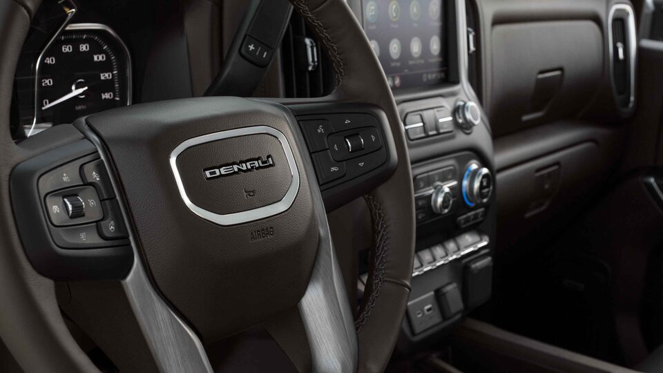 2022 GMC Sierra HD steering wheel.