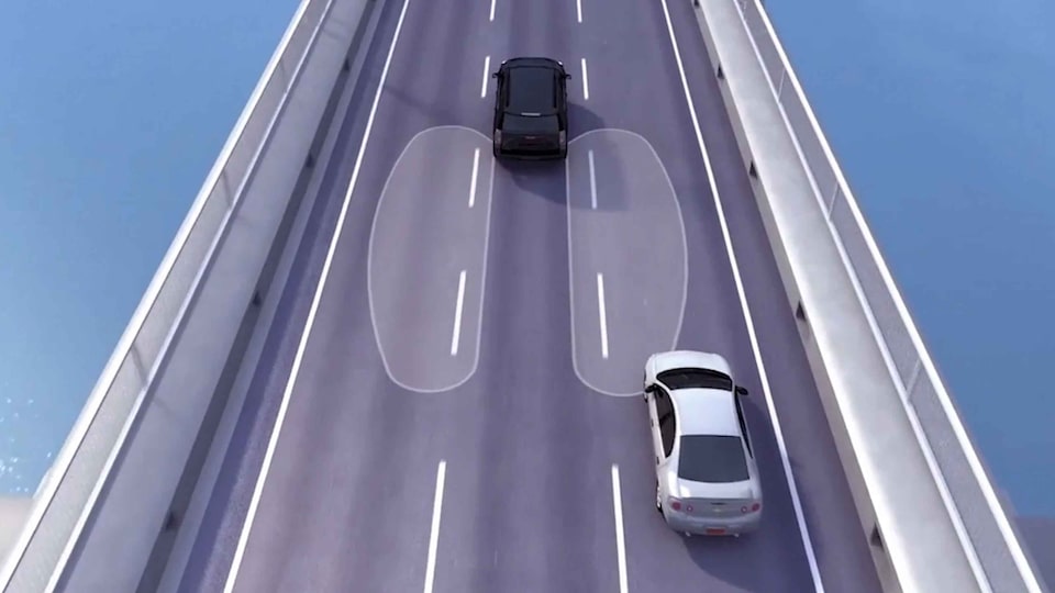 2023 Sierra HD lane change alert with side blind zone alert.