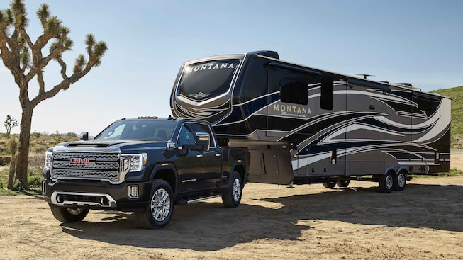 2022 Sierra HD Denali trailering.