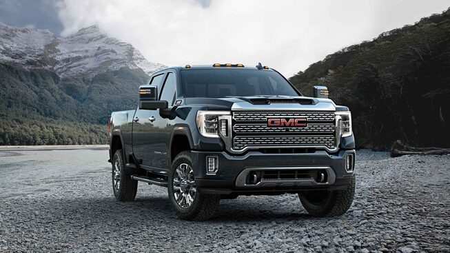 2022 Sierra HD Denali parked outdoors.
