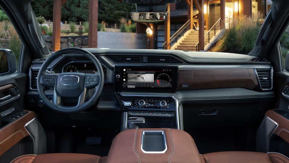 Interior of the 2022 GMC Sierra 1500 Denali Ultimate.