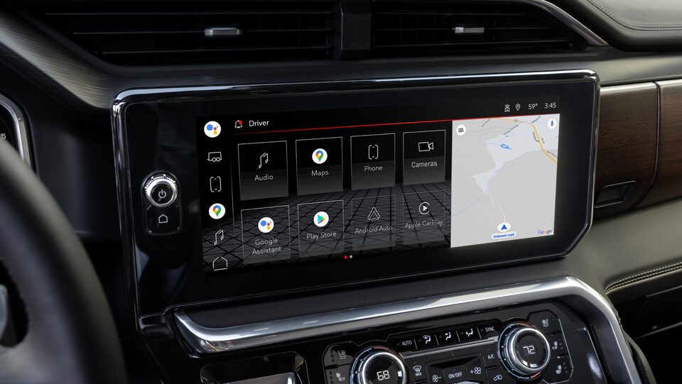 2022 GMC Sierra Denali featuring Google Play.