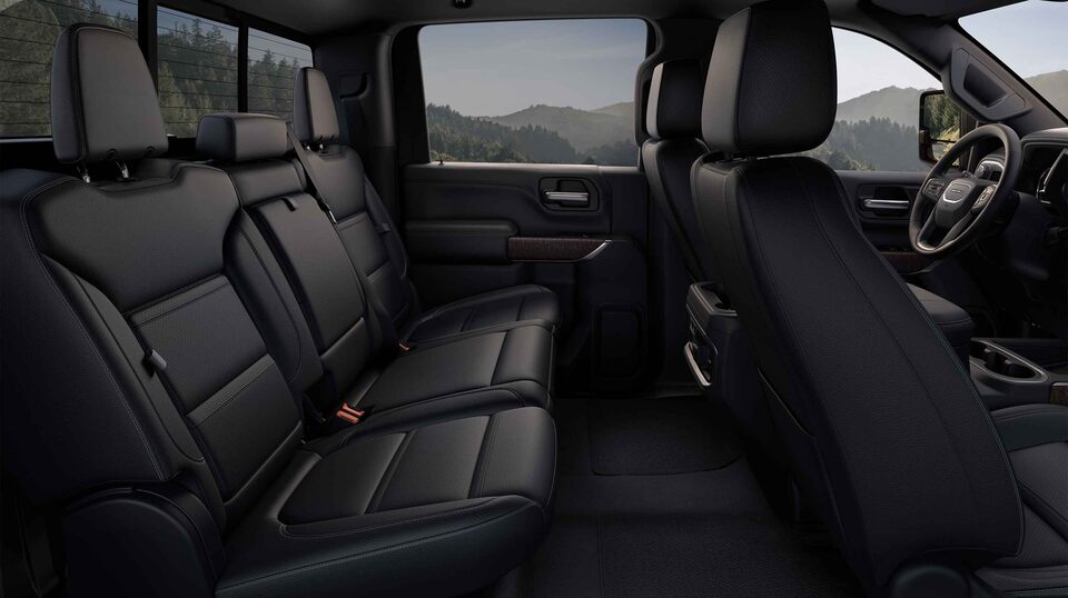 2023 Sierra HD Denali premium interior seating.