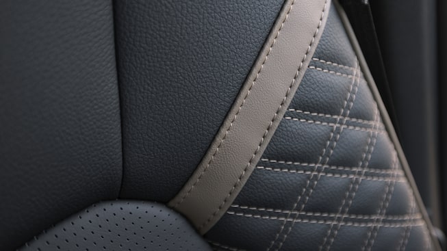 The Stitched Leather Interior Closeup on the GMC Canyon Denali