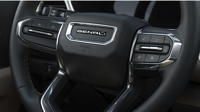 Closeup on the GMC Canyon Denali Driving Wheel
